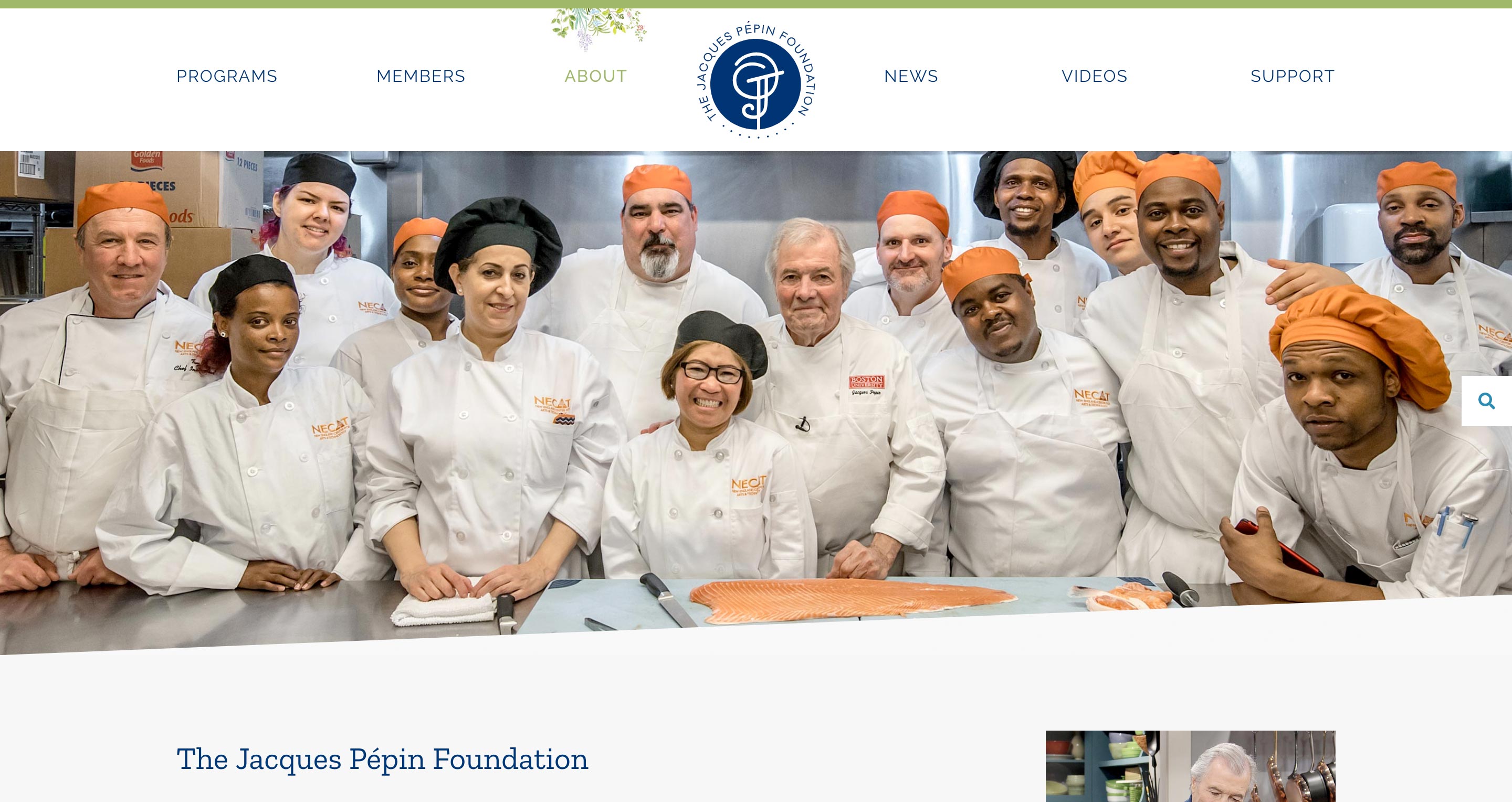 Jacques Pépin Foundation page