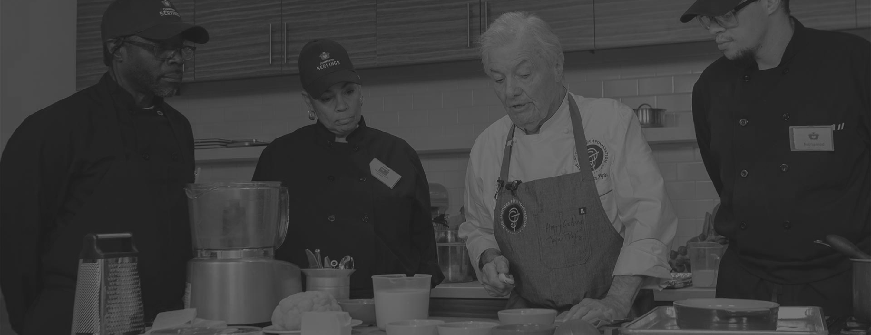 Jacques Pépin in the kitchen