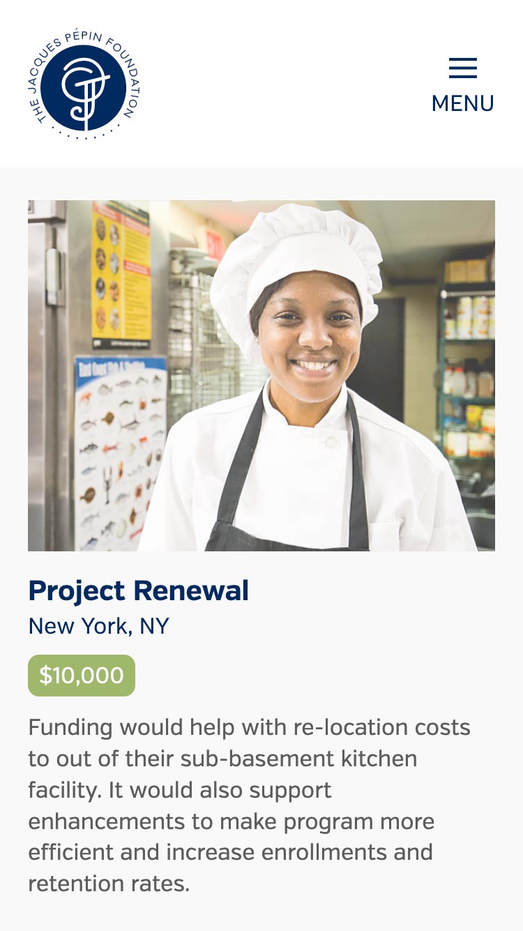 JPF Annual Report mobile UI details