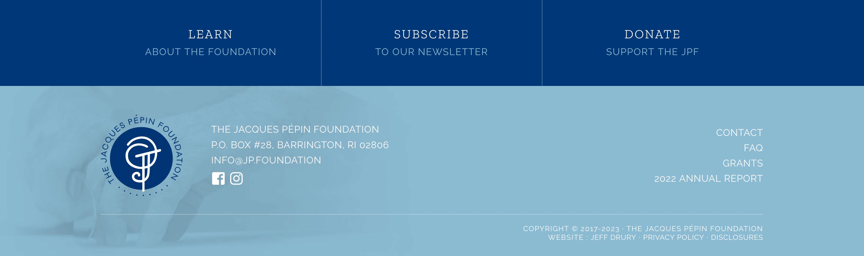 JPF footer