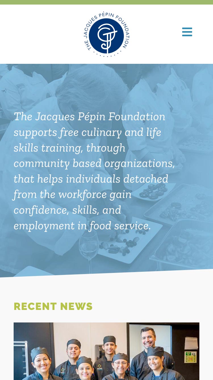 JPF website small screen