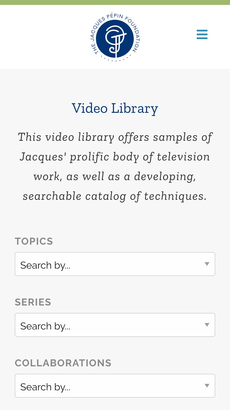 JPF website small screen