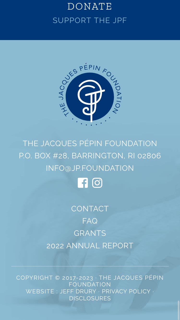 JPF website small screen