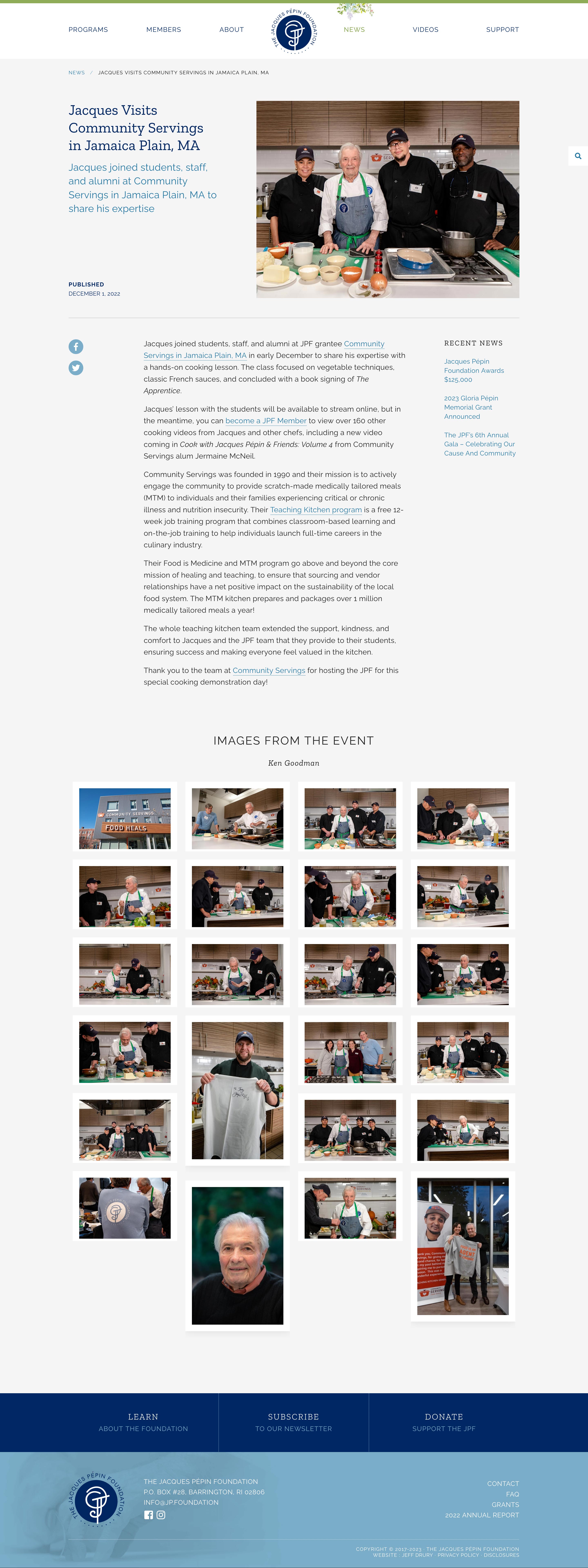 JPF news page