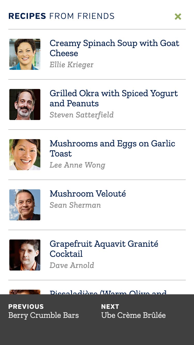 Video Recipe Book mobile layout