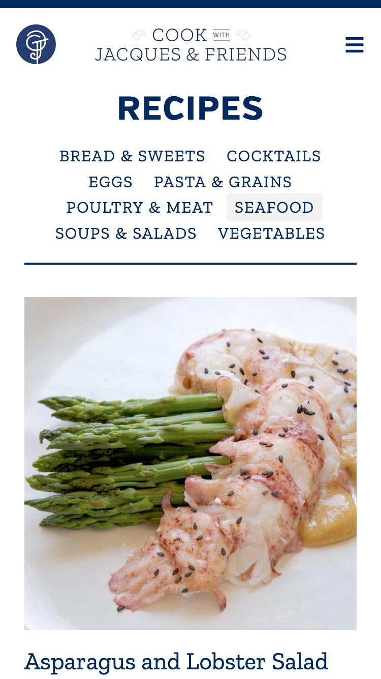 Video Recipe Book mobile layout